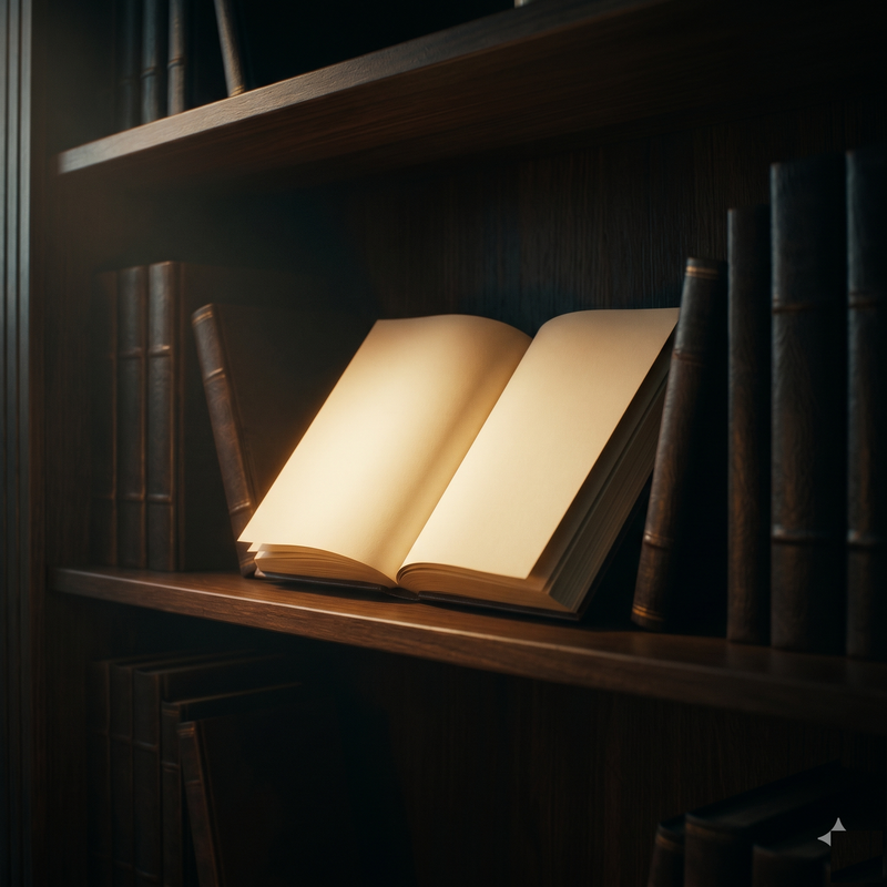 The Complete Self-Talk Library — open leather-bound book in candlelight